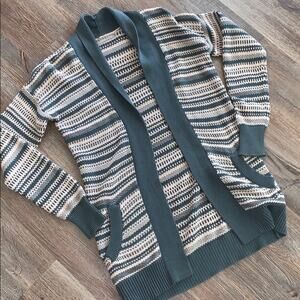 Rubbish Open Front Striped Cardigan Sweater XS